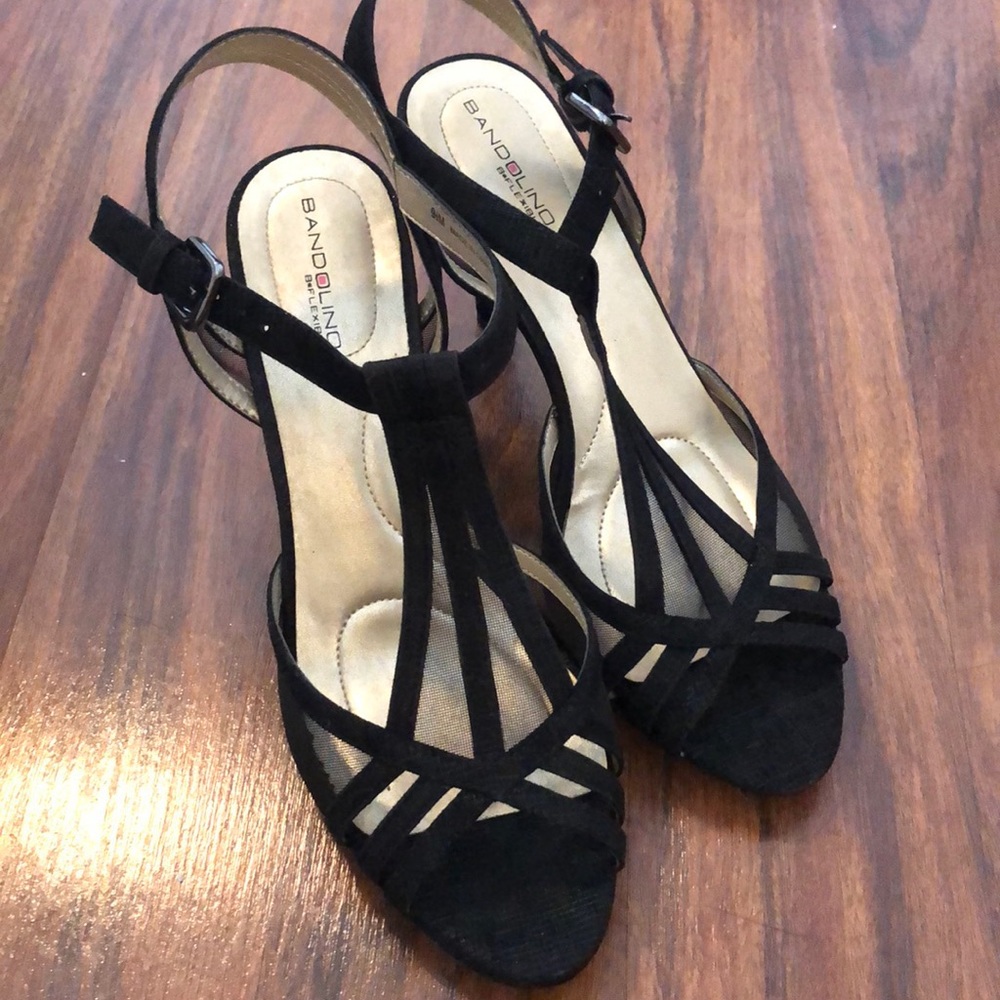 Black Mesh Heels